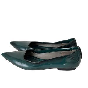 CNC Costume National Teal Pointed-Toe Leather Flats